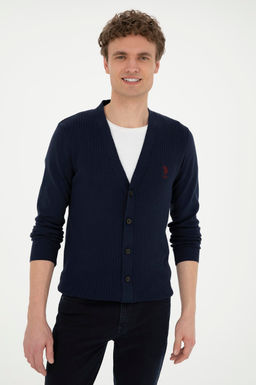 Мужской кардиган U.S. Polo Assn темно-синий хлопок  фото 10