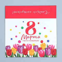 Цена за 5 шт. Коробка кондитерская, упаковка «8 марта», 20 х 15 х 5 см