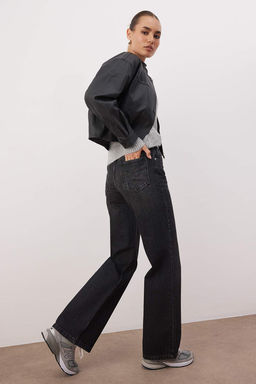 Antrasit Yuksek Bel Wide Leg Jeans TWOSS24JE00080