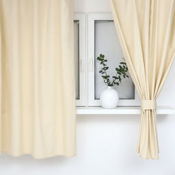 Шторы для кухни с подхватами Этель Home, молочный, 150×180 см, комплект - 2 шт.