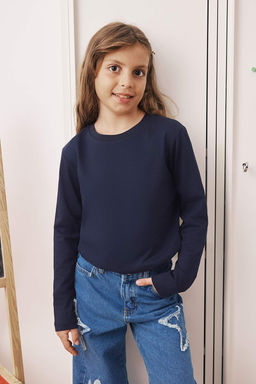 Lacivert-Bordo-Ekru 3lu Unisex Cocuk 100% Pamuk Duz Regular Orme T-Shirt TKDAW26TS00004 - Trendyolmilla фото 11