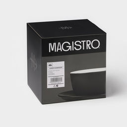 Набор чайный фарфоровый Magistro Matt black, 4 предмета: чашка 210 мл, 2 шт, блюдце d=14 см, 2 шт  фото 9