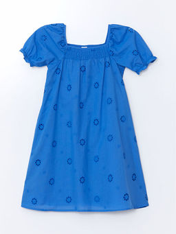 Kare Yaka Fisto Detayl? K?z ?ocuk Elbise