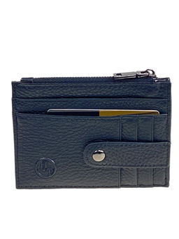 Картхолдер из натуральной кожи для пластиковых карт, цвет черный