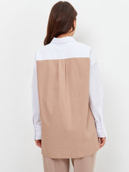 Блузка женская дл. рук. T-lab TL-BT-007TC-белый-бежевый  фото 3