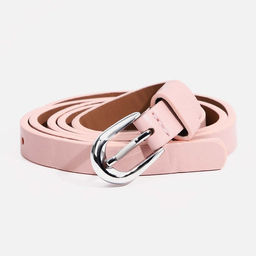 Ремень женский, ширина 1.3 см, винт, пряжка металл, цвет розовый