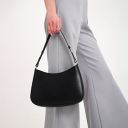 Сумка женская багет TEXTURA на молнии, 28×6×17 см, чёрная