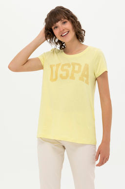 Женская светло-желтая базовая футболка