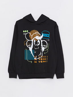 Kap??onlu Nostaljik Maymun Bask?l? Uzun Kollu Erkek ?ocuk Sweatshirt