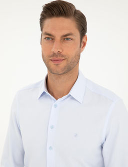 Рубашка Pierre Cardin Slim Fit светло-голубая с длинным рукавом