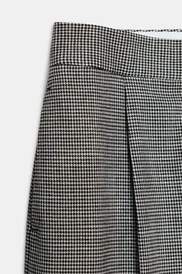 WIDE-LEG HOUNDSTOOTH TROUSERS - Zara фото 9