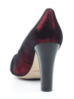06-D607-81-2 BLACK/RED Туфли женские (натуральная кожа)
