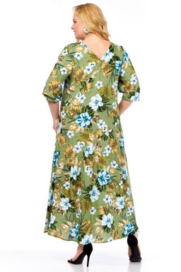 Платье Celentano 5048 оливково-зеленый цветочный принт фото 2