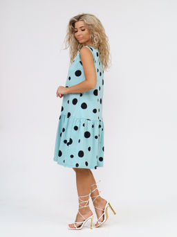 914 Сарафан "Горох/дымчато-голубой"
