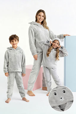 Gri Mini Me Orme Unisex Cocuk Pijama Tak?m? TKDAW26PT00015