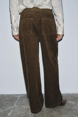 ZW COLLECTION WIDE-LEG CORDUROY TROUSERS - Zara фото 3