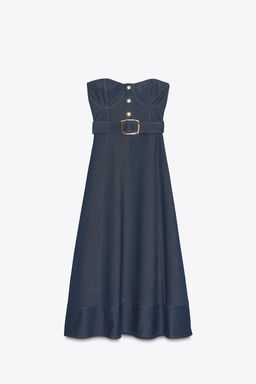 STRAPLESS BELTED DRESS - Zara фото 4