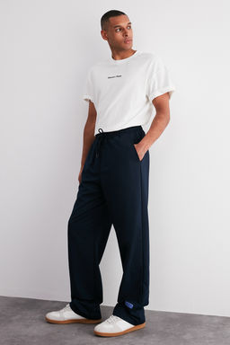TRENDYOL MAN Lacivert Oversize/Rahat Kesim Lastik Belli Pacas? Etiketli Esofman Alt? TMNSS24EA00006 - Trendyolmilla фото 8