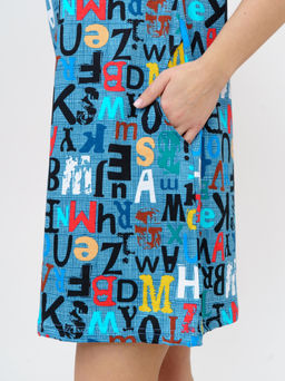 532 Туника " Буквы на голубом"