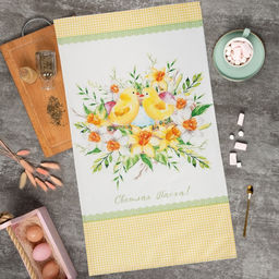 Полотенце Цыплята 40х73 см, 100% хл, саржа 190 гр/м2