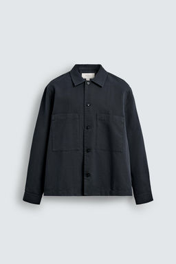 SOBRECAMISA REGULAR FIT BOLSILLOS / Marino oscuro - Zara фото 7