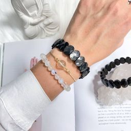 Браслет из серебристого Обсидиана - Радуга самоцветов фото 2