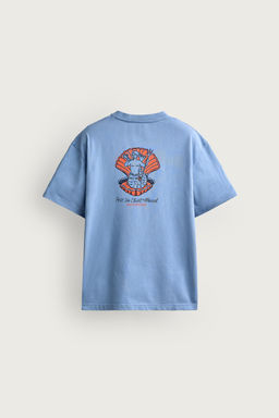 CAMISETA RELAXED FIT COMBINADA / Azul claro - Zara фото 8