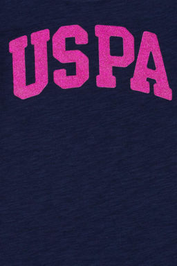 Темно-синяя базовая футболка для девочек - U.s. polo assn фото 3
