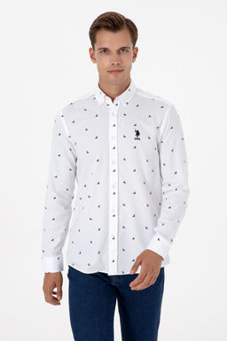 Erkek Beyaz Uzun Kollu G_mlek Sepette S_rpriz _ndirim