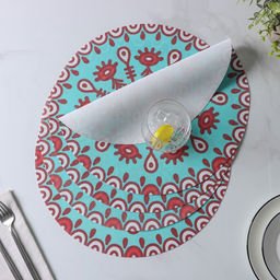 Набор салфеток сервировочных Доляна Колли, d=38 см, 4 шт, цвет бирюзовый  фото 4