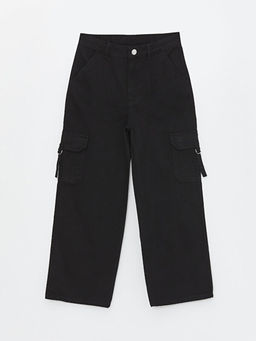 Basic Gabardin K?z ?ocuk Kargo Pantolon