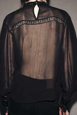 ZW COLLECTION VELVET LACE BLOUSE