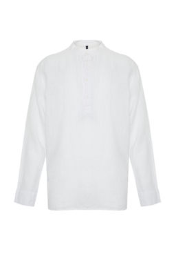 TRENDYOL MAN Kahverengi Regular Limited Edition %100 Keten Gomlek TMNSS24GO00057 - Trendyolmilla фото 7