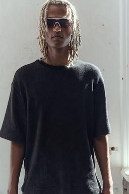 Camiseta en punto pointelle Boxy Fit