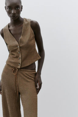TEXTURED STRAIGHT-FIT TROUSERS - Zara фото 21