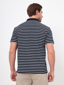 Джемпер мужской с воротником поло короткий рукав GREG G144-KD1246T-UT21 (белая полоска)  фото 5