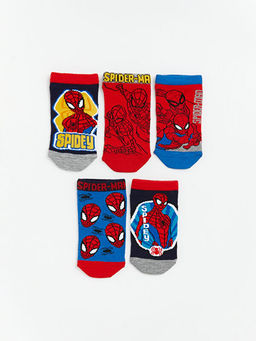 Spider-Man Bask?l? Erkek ?ocuk Patik ?orap 5li
