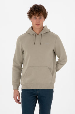 Erkek A__k Haki Basic Sweatshirt Sepette S_rpriz _ndirim