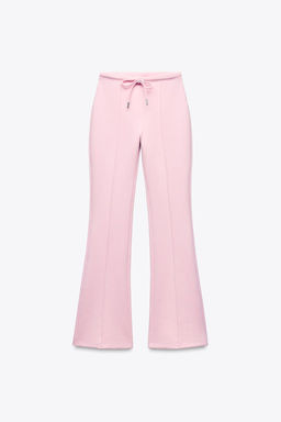 STITCHED INTERLOCK BELL BOTTOM TROUSERS - Zara фото 18