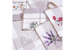 Скатерть текстильная имитация льна с вышивкой Каприз 11