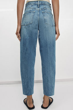 JEANS ZW COLLECTION BARREL TIRO ALTO / Azul medio - Zara фото 3