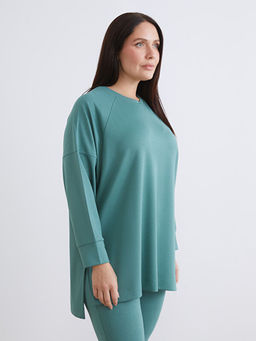 Bisiklet Yaka Oversize Kad?n Sweatshirt Tunik