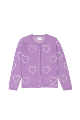 Сиреневый трикотажный кардиган для девочки - U.s. polo assn фото 3