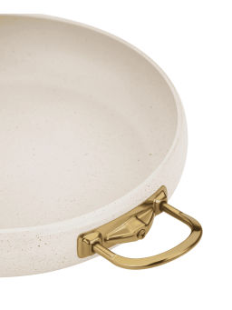 Сотейник с крышкой стеклянной 26х7 см (2,8 л) с АПП, цвет: айвори, арт. 3050-26-IVR