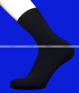 Цена за 3 пар. 3 ПАРЫ - Термоноски мужские ШЕРСТЬ внутри махра арт. 1683 ОДНОТОННЫЕ ЧЕРНЫЕ 41-47 (фактически 41-44) - For you фото 2