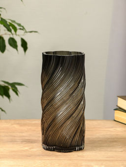 Ваза «Бриджит», 24×11 см, стекло, серая