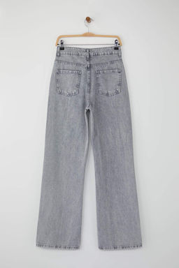 Teen Gri Yuksek Bel Genis Paca Wide Leg Jeans TWOAW26JE00067 - Trendyolmilla фото 6