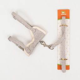 Комплект амуниции Мышка с мягкой шлейкой, поводок 120 х 1 см, ОШ 18-22 см, ОГ 24-30 см, серый - Пижон фото 10