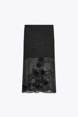 SEMI-SHEER STRUCTURED KNIT SKIRT - Zara фото 6