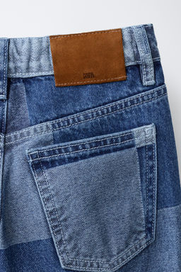 JEANS WIDE LEG PATCHWORK / Azul - Zara фото 4